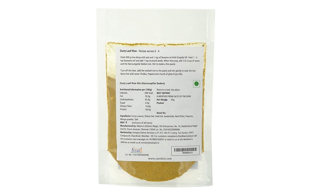 Eatelish Curry Leaf Rice Mix    Pack  50 grams